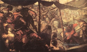 Kampf zwischen Türken und Christen Italienischen Renaissance Tintoretto Ölgemälde